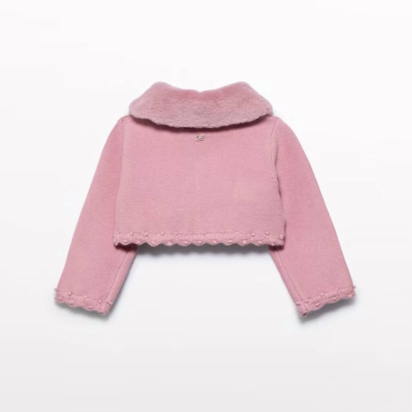 Abel & Lula - Baby Girls Faux Fur Collar Cardigan