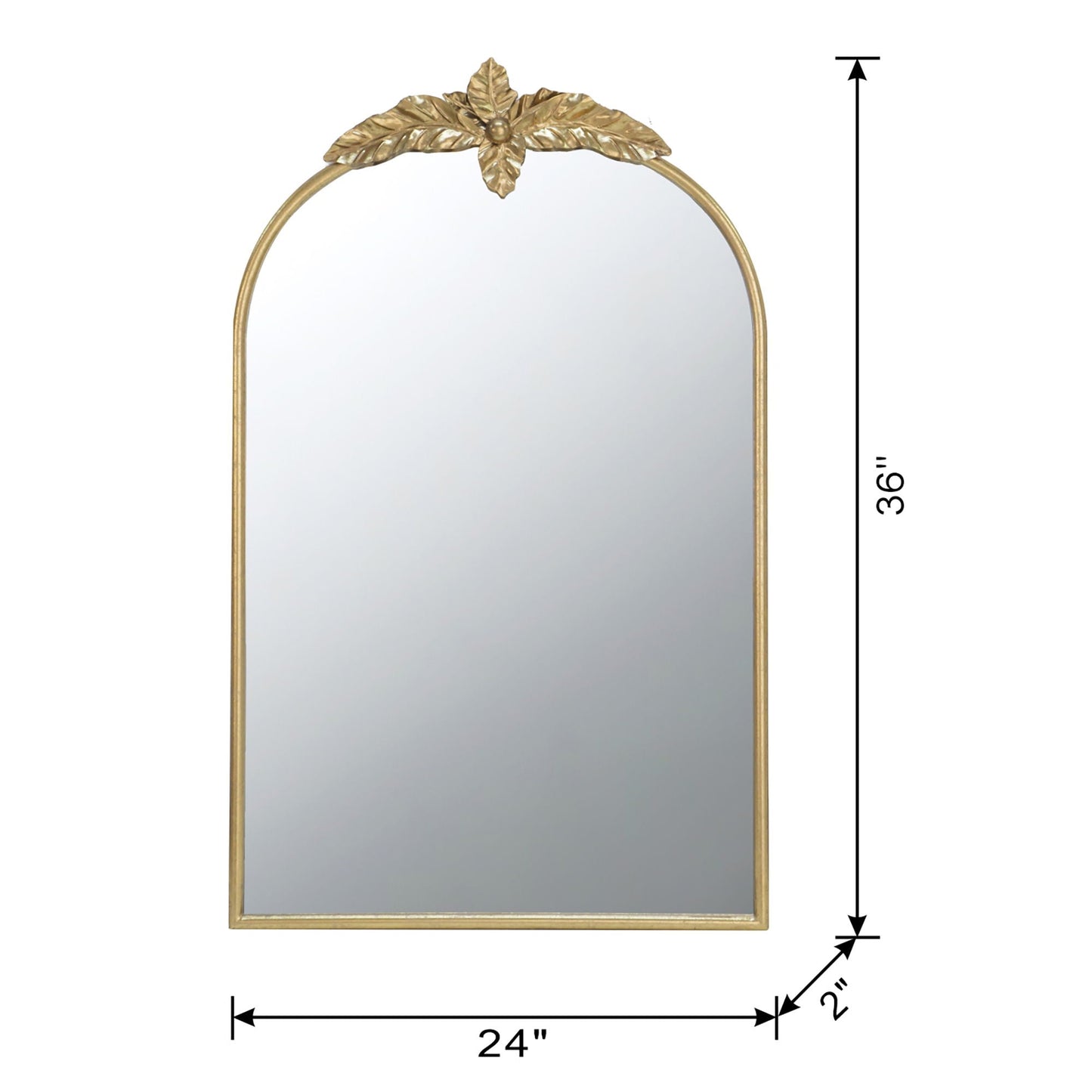 Arched Wall Mirror with Metal Frame