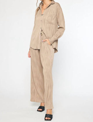 Entro - Calça texturizada de perna larga