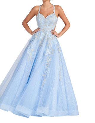 Colette By Daphne - Vestido longo de tule com renda e sem alças