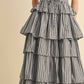 &Merci - Multi Stripe Smocked Bodice Layered Midi Dress