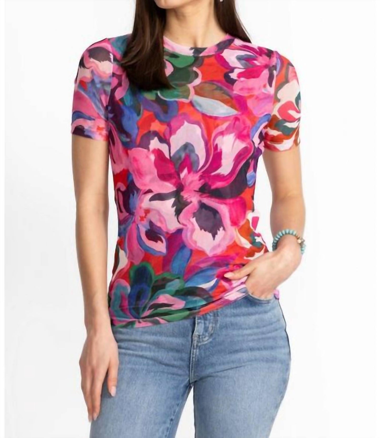 Johnny Was - ELEANOR SHORT SLEEVE MESH TEE