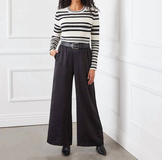 Karen Kane - Calça de cetim de perna larga