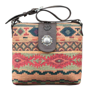 American West - Women's Hand Woven Santa Fe Tapestry Zip Top Shoulder Bag