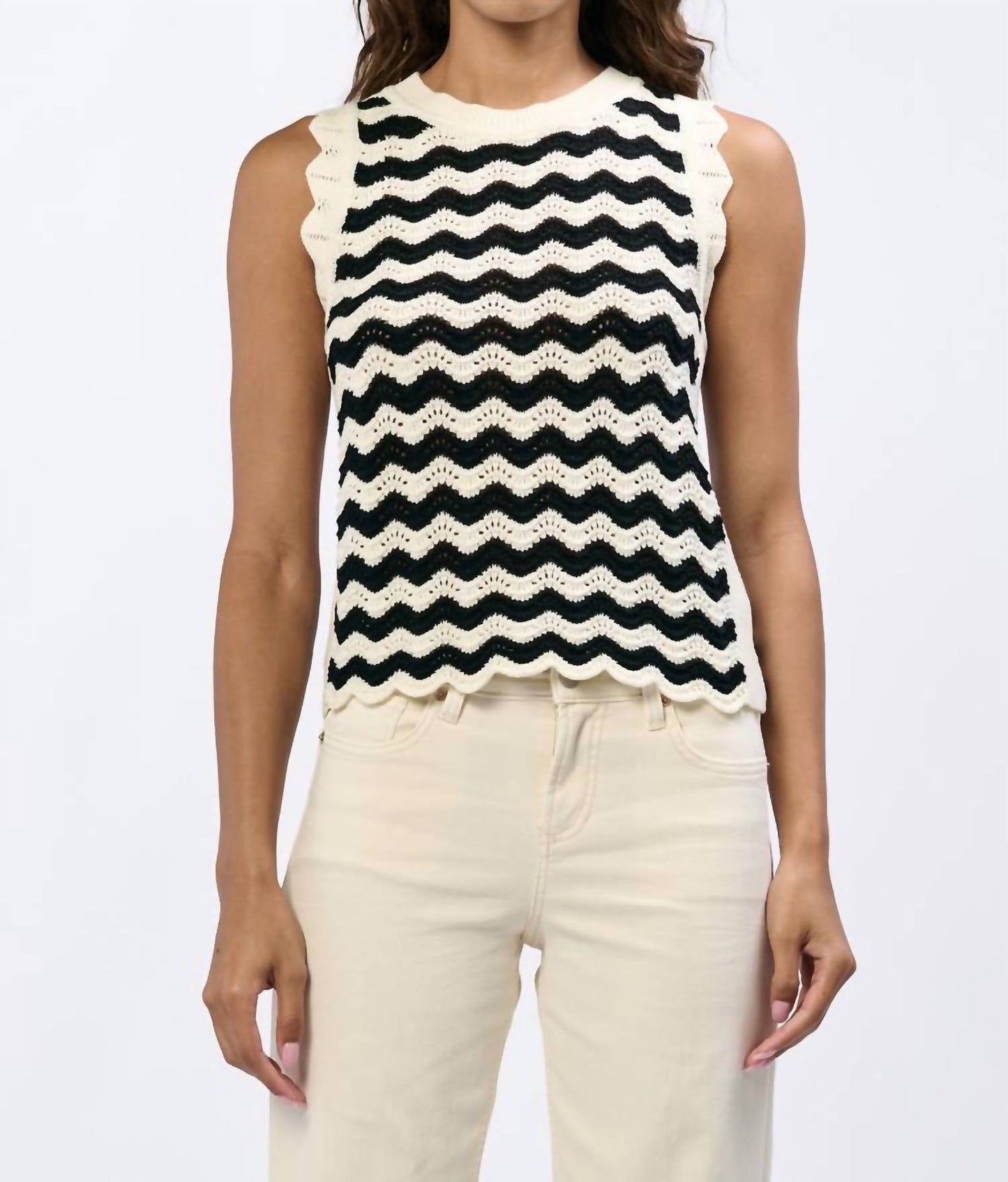 Dear John Denim - Scallop Stripe Crochet Tank