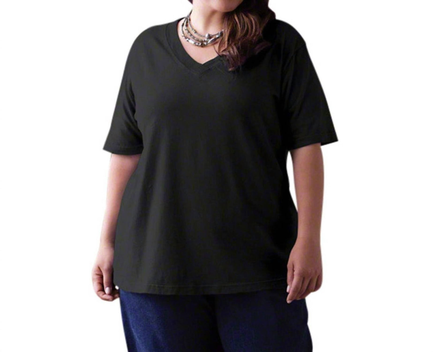 On The Plus Side - V-Neck Short Sleeve Tee - Plus