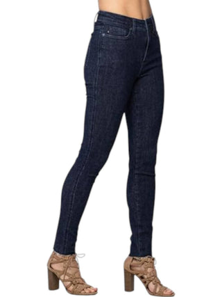 Judy Blue - Calça jeans skinny com controle de barriga e bainha crua