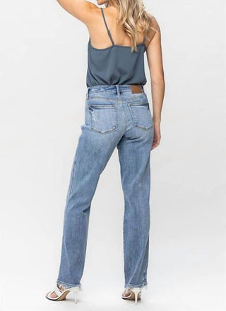 Judy Blue - Calça jeans estilo pai com bolso para celular e cintura média