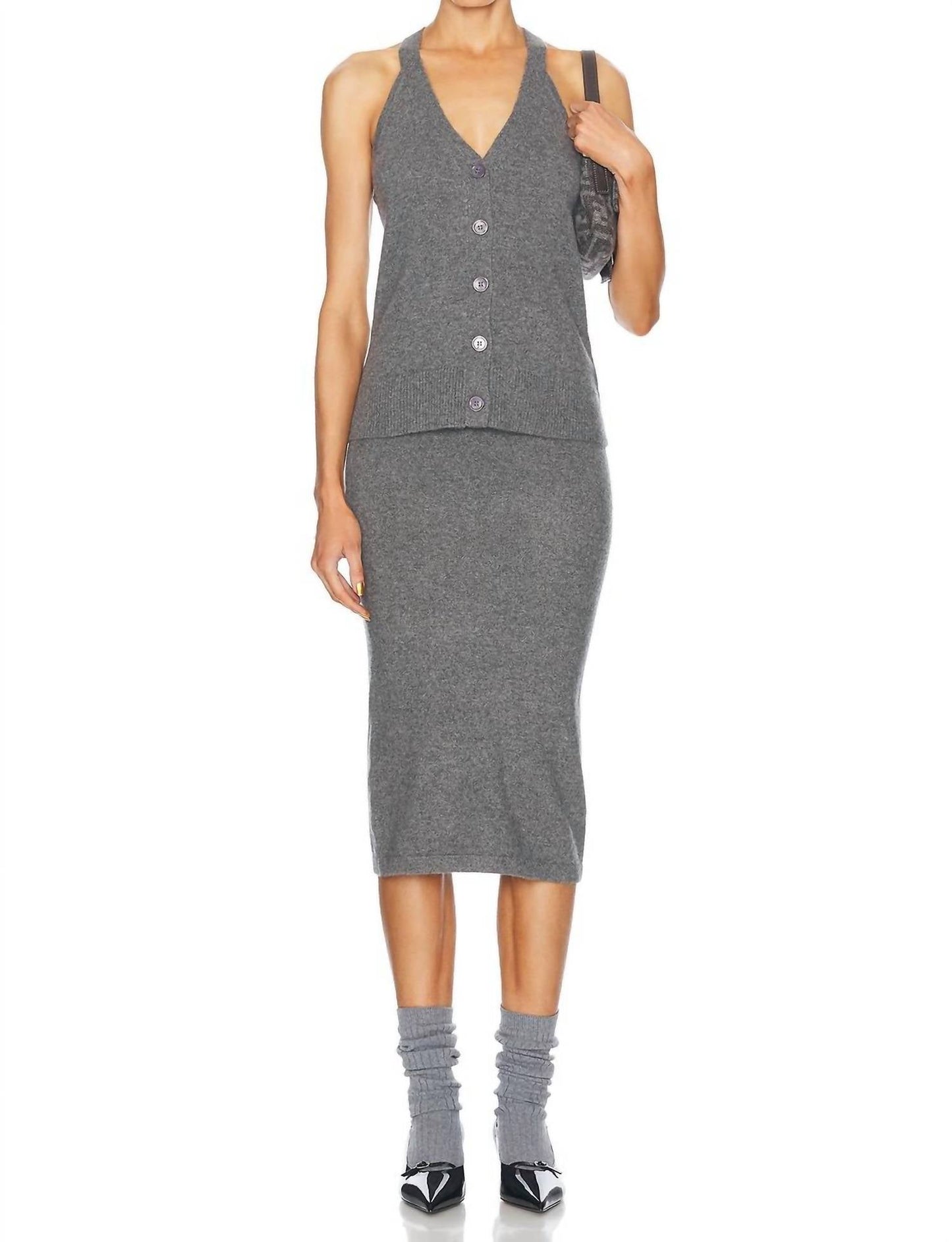 Enza Costa - Cashmere V Neck Halter Cardigan