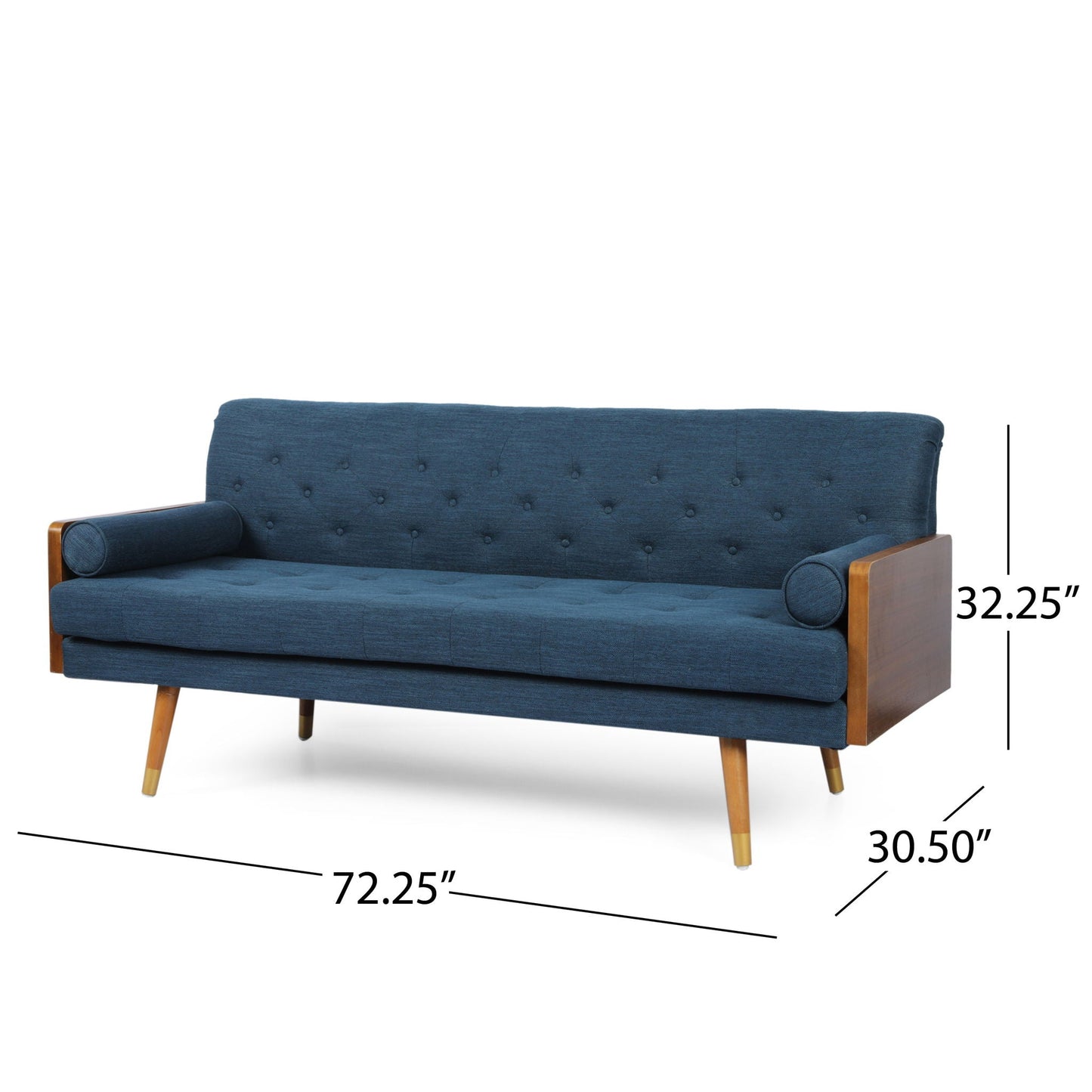 Aidan Mid Century Modern Tufted Fabric Sofa