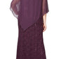 Alex Evenings - Women's Plus-Size Long Popover Dress with Beaded Shoulder