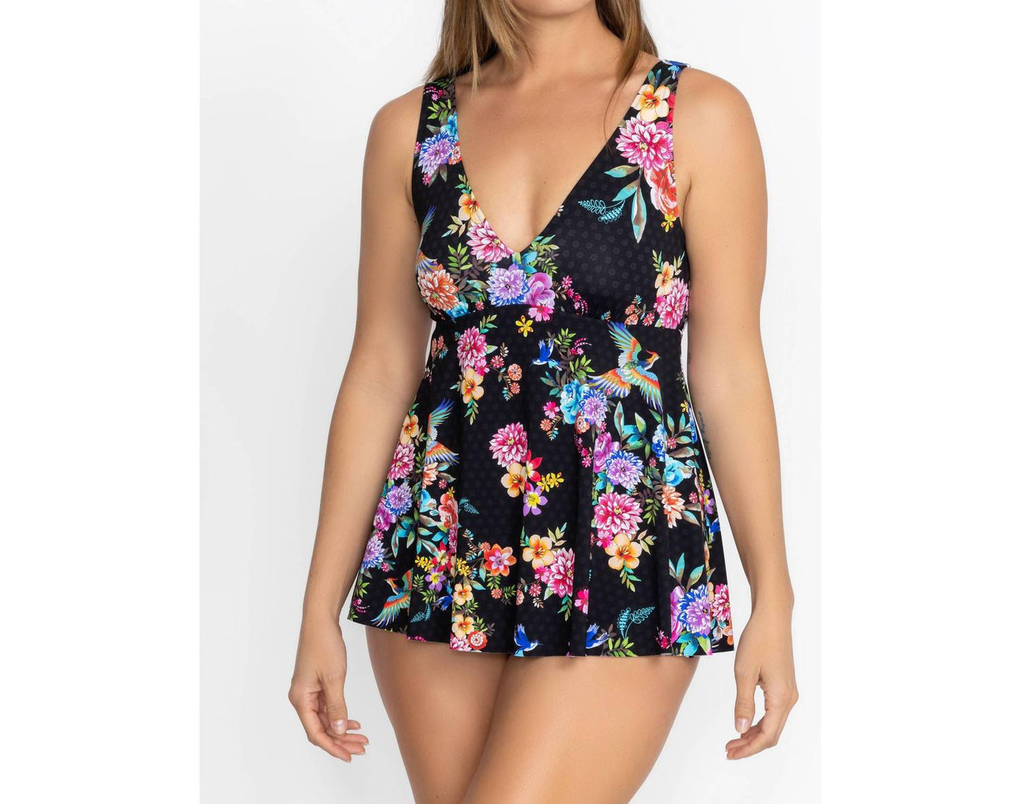 Johnny Was - Back Tie Skirted One Piece Swimsuit