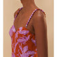 Farm Rio - Tropical Swing Mix Sweetheart Cotton Midi Dress