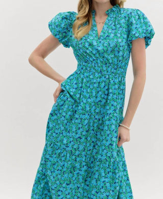 Entro - Floral puff sleeves Maxi Dress