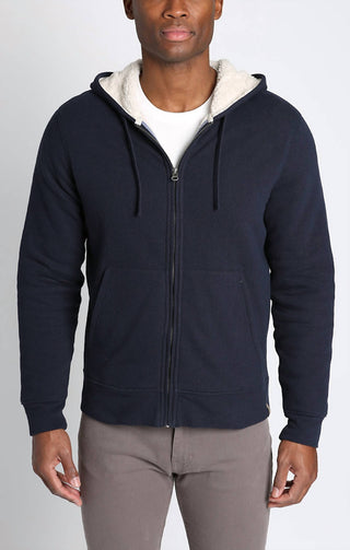 Jachs New York - Recycled Jacquard Sherpa Lined Full Zip Hoodie