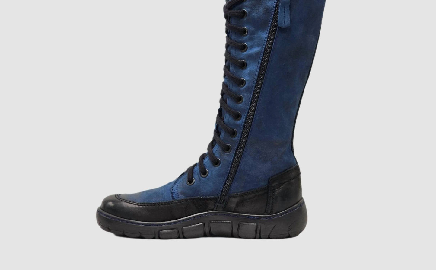 Kcr Group - Women's Original Tall Thick Wool-lined Zip-up Leather Boots