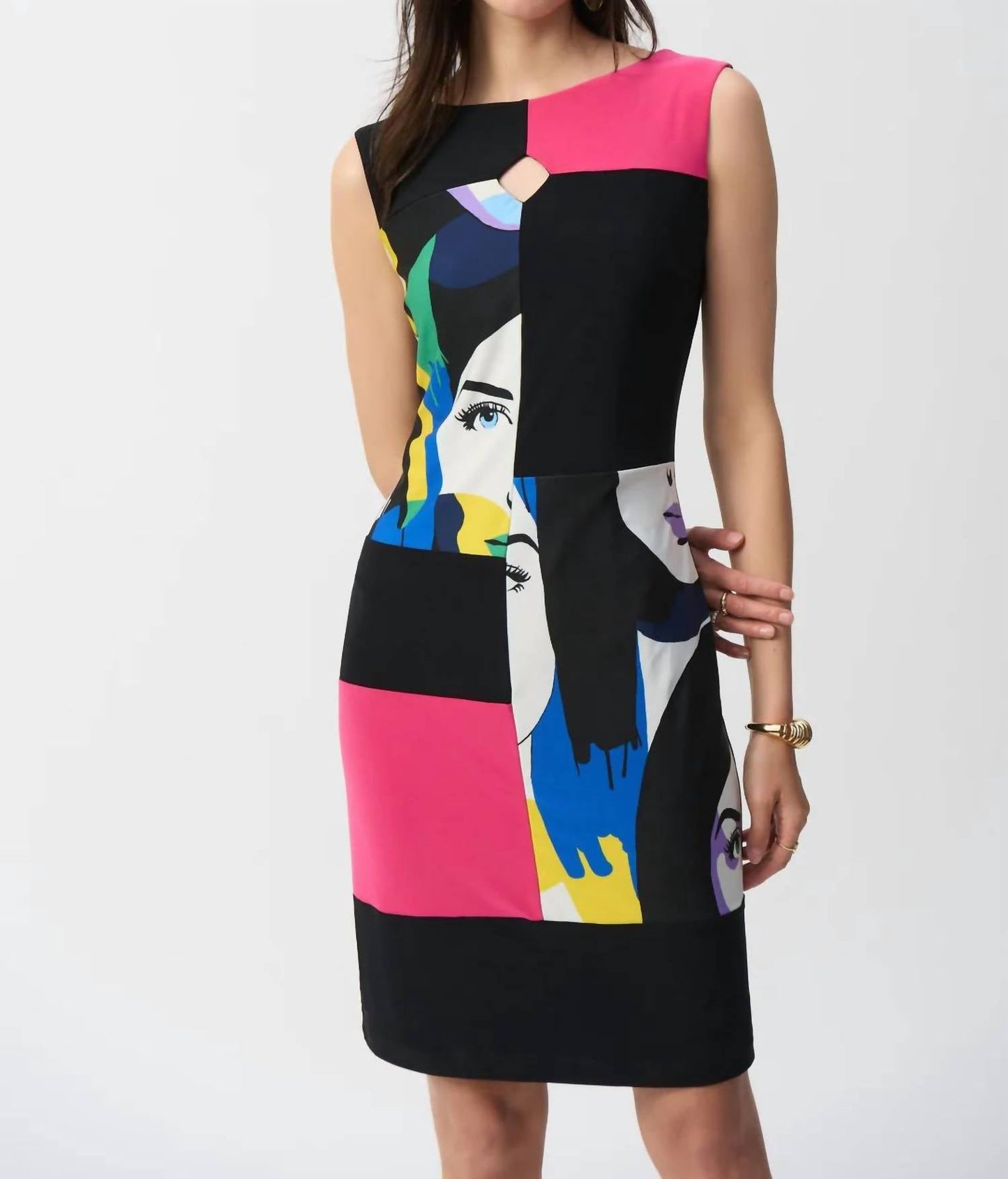 Joseph Ribkoff - Color Block Sleeveless Sheath Dress