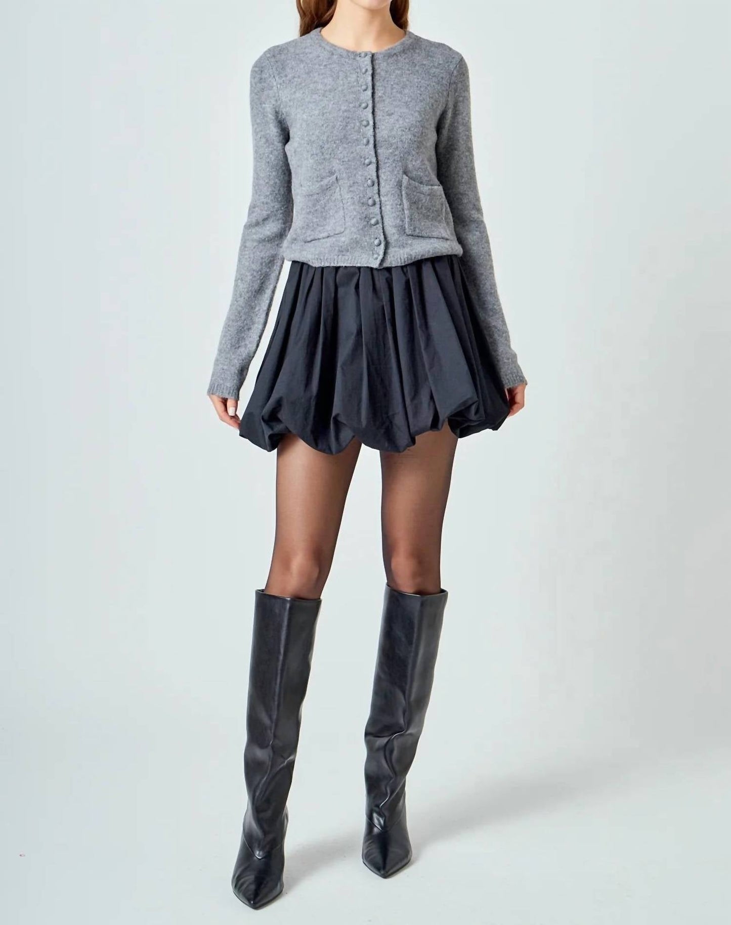 Endless Rose - Women's Crewneck Button Down Knit Top