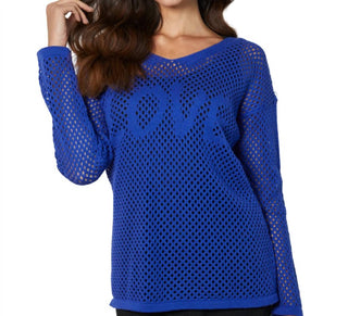 French Kyss - Blusa de crochê com decote em V LOVE