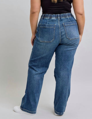 Judy Blue - Calça Jeans Larga com Cordão