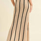 Miou Muse - Striped Pattern Crochet Knitted Long Maxi Skirt