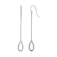 Textured Pear Shaped Long Drop Earrings in 14k White Gold