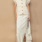 Pol - Crochet Button Down Lace Trim Sweater Vest