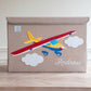 A Nice House - Awesome Airplane Appliquéd, Collapsible Toy Box and Storage Box