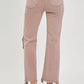 Risen - High Rise Knee Distressed Straight Jean