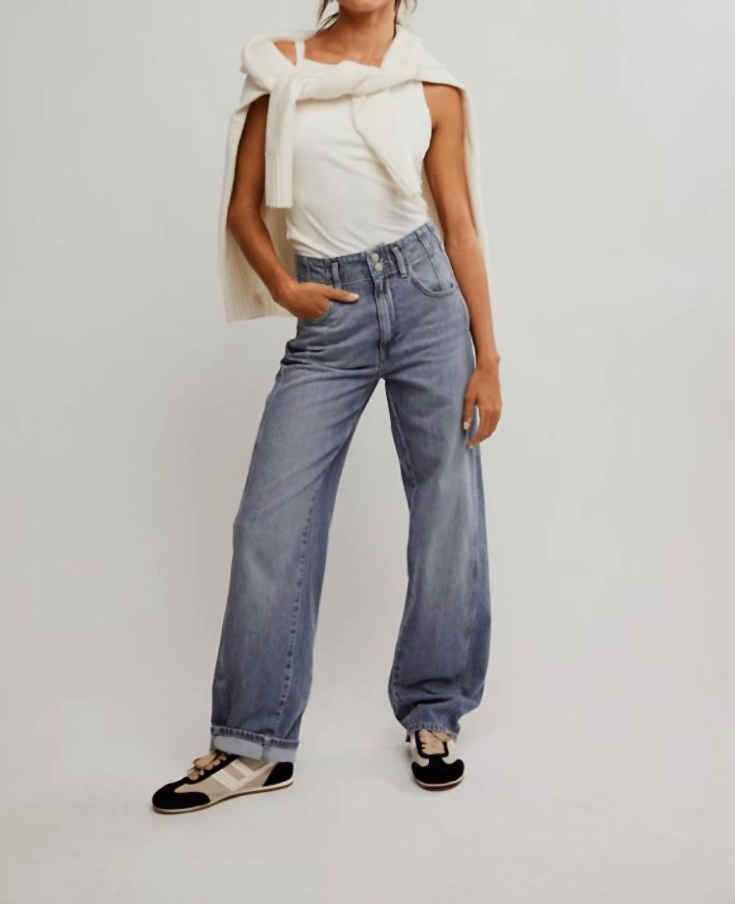 Free People - Aster High Rise Straight Leg Jeans
