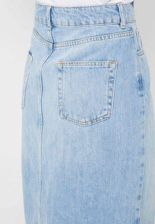 Topshop - Saia jeans lápis com fenda frontal