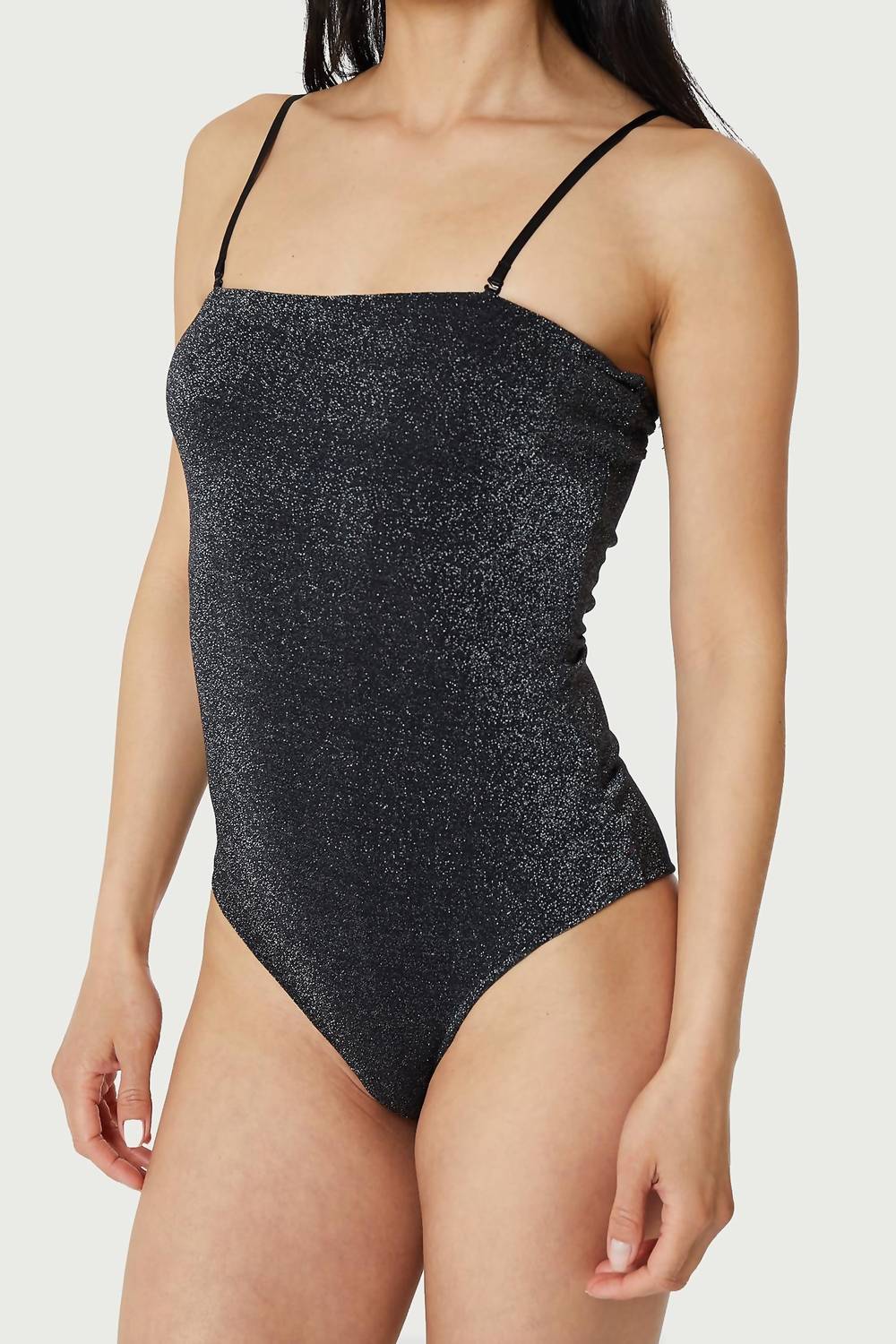 Find Me Now - Light Lurex Tube Top One Piece Bodysuit