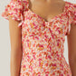 Astr - Maisy Floral Flutter Sleeve Midi Dress
