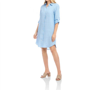 Karen Kane - Roll Tab Linen Shirtdress