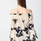 Joseph Ribkoff - Beige Floral Off The Shoulder Blouse