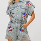 Trendsi - BiBi American Flag Washed Romper