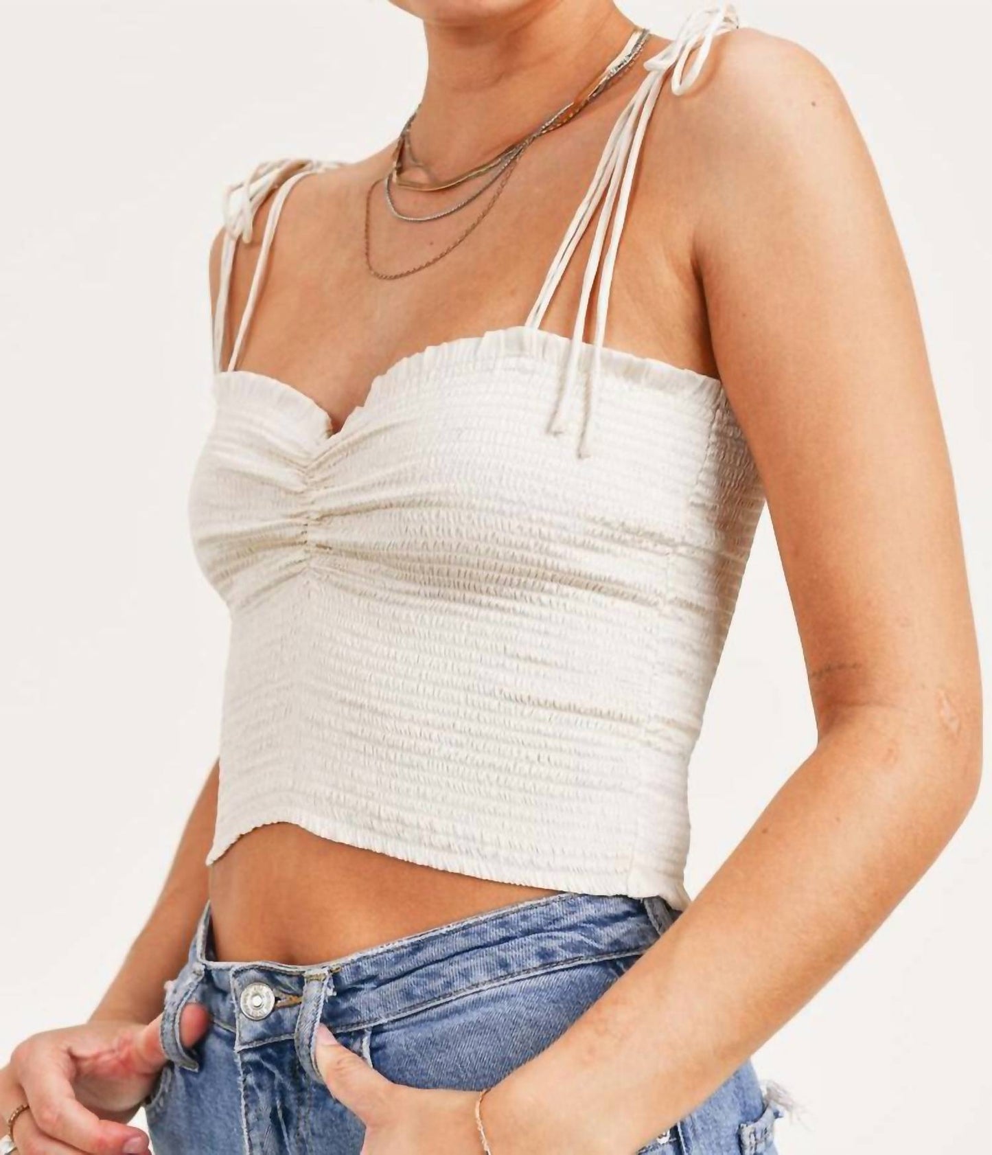 Reset By Jane - Silky Smocked Tank Top