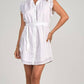 Elan - Button Front Ruffle Sleeve Dress