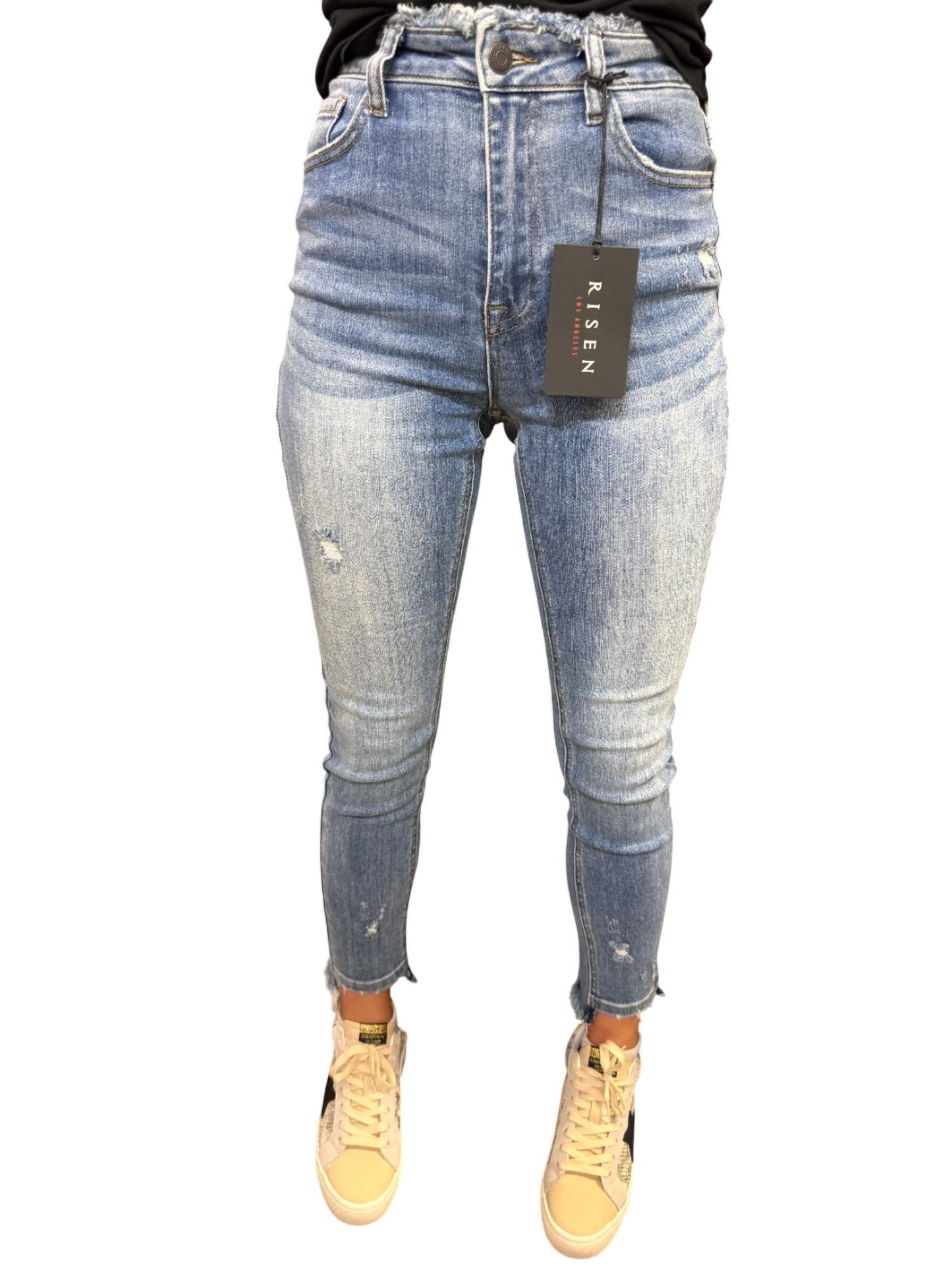 Risen - Frayed Waist Skinny Jeans