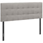Queen Size Upholstered Gray Headboard
