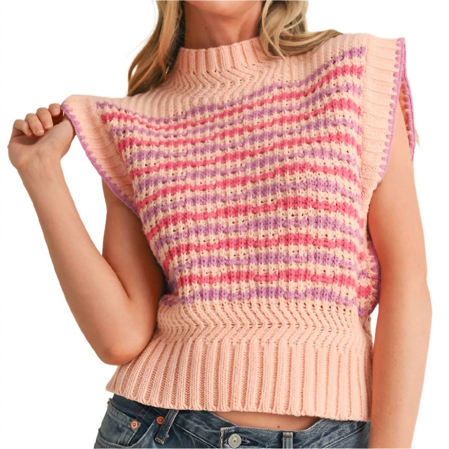 &Merci - Mock Neck Sweater Vest