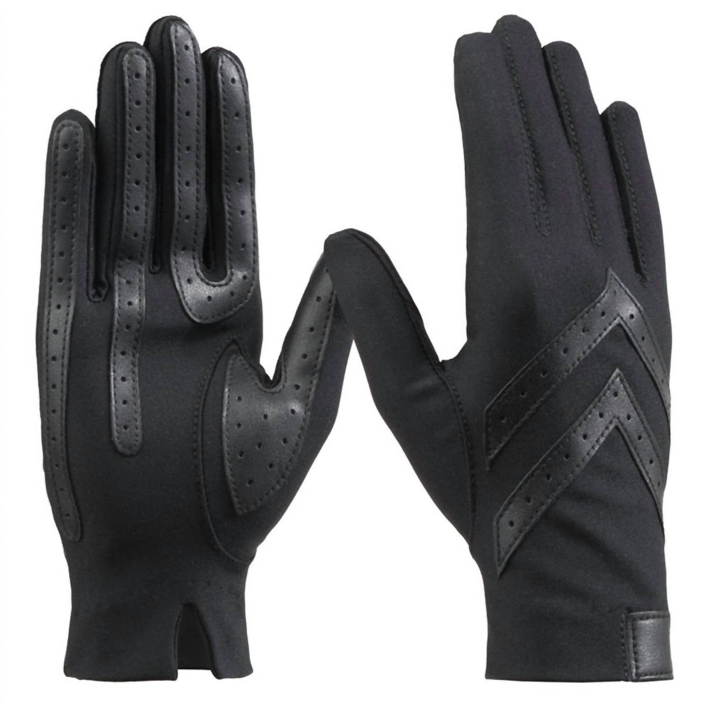 Isotoner - Women's Spandex Shortie Glove With Chevron Detail