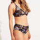 Seafolly - Calcinha de biquíni retrô com laterais largas da Silk Road