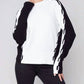 Charlie B - Raglan Sleeve Sweater with Color Block Side Cable Design