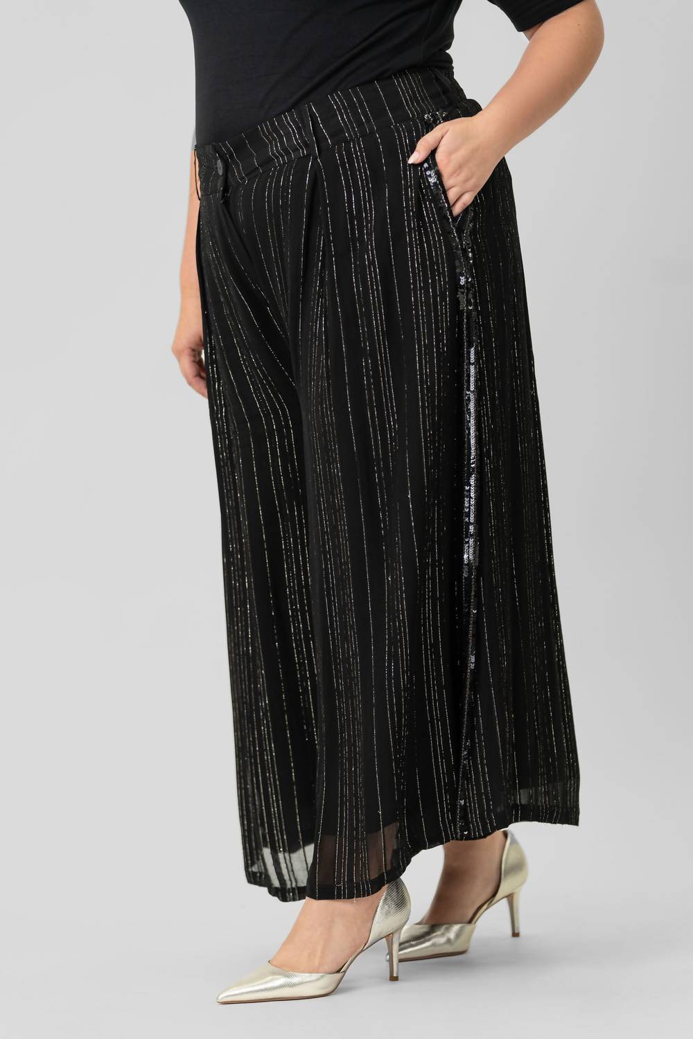 La Fuori - Wide Leg Sequins Trouser