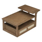 Coffee Table With 1 Storage Shelf, 2 Tabletops And 1 Rattan Drawer