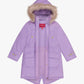London Fog - Girls Zip-front Mid Cinch Quilted Parka With Fur Trimmed Hood