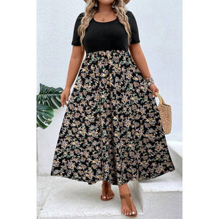 66Disco - Floral High Waist Dress - Plus