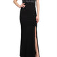 Aidan Mattox - Embellished Mesh Bodice Crepe Dress