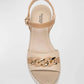 Nerogiardini - Women's Leather Chain Wedge Platform Sandals